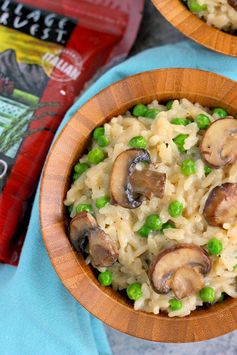 Creamy Parmesan, Mushroom and Pea Risotto Bowls