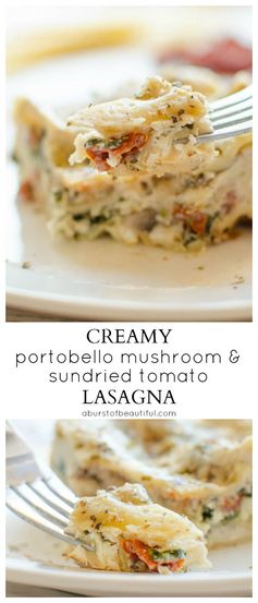 Creamy Portobello & Sundried Tomato Lasagna