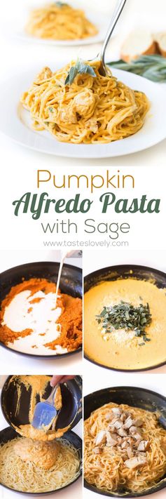 Creamy Pumpkin Alfredo Pasta with Sage