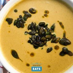 Creamy Roasted Broccoli Soup With Buttermilk and Spiced Pepitas