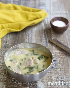 Creamy Sausage Soup with Greens (AIP, coconut free