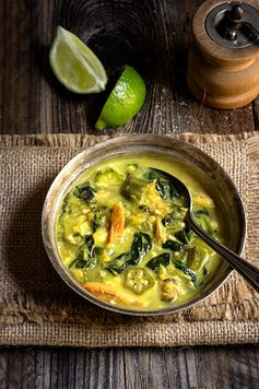 Creamy spinach and okra soup (callaloo