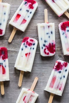 Creamy Vanilla Berry Popsicles