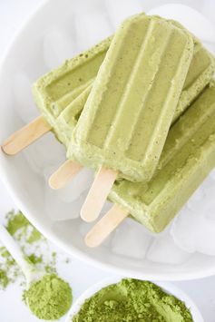 Creamy Vanilla Matcha Popsicles