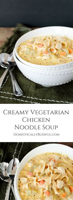 Creamy Vegetarian Chicken Noodle Soup