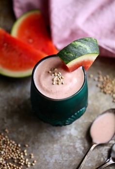 Creamy Watermelon Banana Buckwheat Smoothie (DF & GF