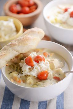 Creamy White Chicken Lasagna Soup