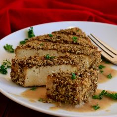 Crispy Coated Baked Tofu with Gravy