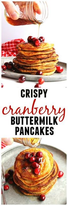 Crispy cranberry buttermilk pancakes