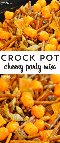 Crock Pot Cheesy Party Mix