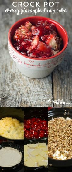 Crock Pot Cherry Pineapple Dump Cake