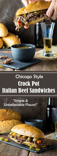 Crock Pot Italian Beef Sandwiches - Chicago Style