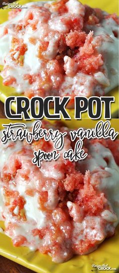 Crock Pot Strawberry Vanilla Cream Cake