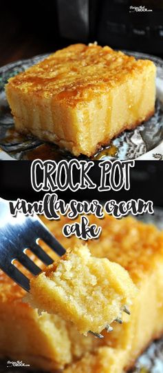 Crock Pot Vanilla Sour Cream Cake