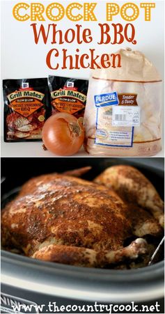 Crock Pot Whole BBQ Chicken