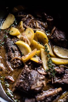 Crockpot Cider Braised Short Ribs with Browned Sage Butter Mashed Potatoes