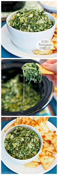 Crockpot Skinny Parmesan Spinach Dip