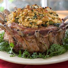 Crown Roast of Pork with Corn Bread-Poblano Stuffing