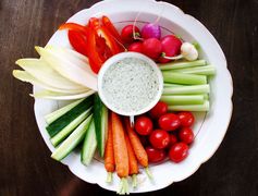 Crudité Platter with Green Goddess Dip