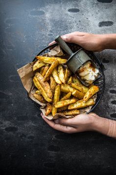 Crunchy oven baked potato chips