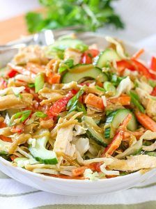 Crunchy Thai Chicken Salad with Peanut Dressing