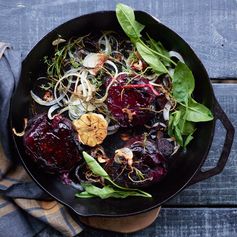 Crushed Beets with Herbs and Arugula