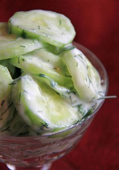 Cucumber Salad with Sour Cream and Dill Dressing