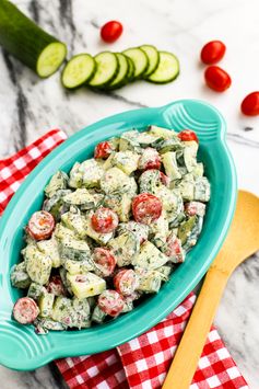 Cucumber Tomato Salad with Creamy Herb Dressing