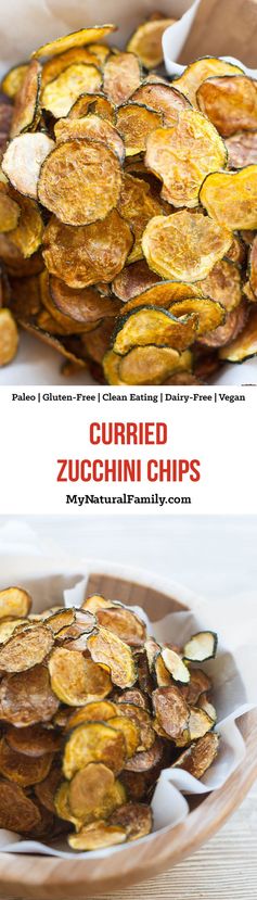 Curried, Baked Zucchini Chips