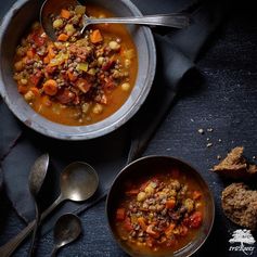 Curried Chickpea And Sprouted Lentil Soup