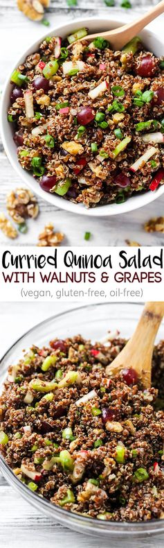 Curried Quinoa Salad with Grapes and Walnuts