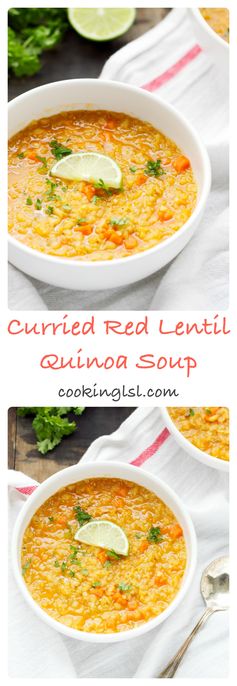 Curried Red Lentil Quinoa Soup