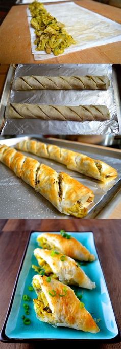 Curry lime chicken phyllo rolls