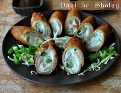 Dahi ke Sholay (bread curd fried rolls - a must try