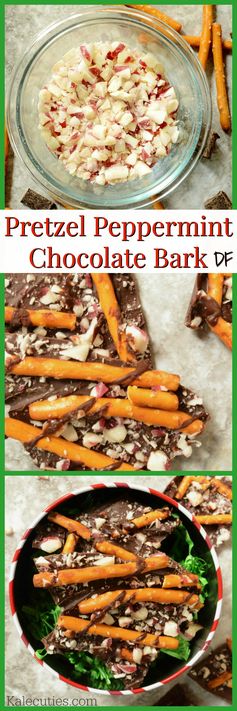 Dairy-free Pretzel Peppermint Chocolate Bark