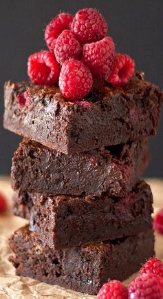 Dark chocolate and raspberry brownies