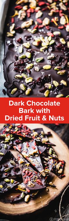 Dark Chocolate Bark with Dried Fruit