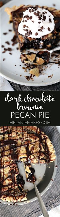 Dark Chocolate Brownie Pecan Pie