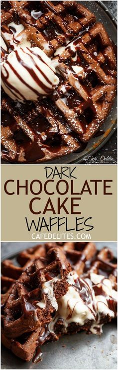 Dark Chocolate Cake Waffles