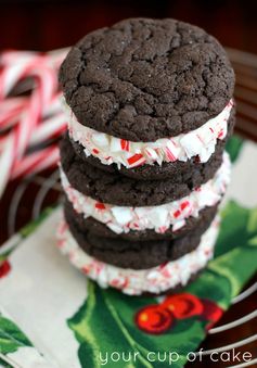 Dark Chocolate Candy Cane Whoopie Pies