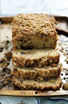 Dark Chocolate Chunk Banana Bread with Oatmeal Streusel