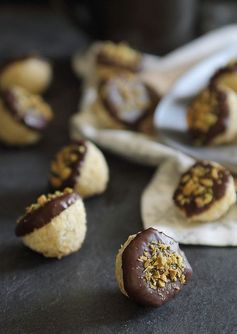 Dark chocolate dipped orange macaroons