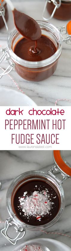 Dark Chocolate Peppermint Hot Fudge Sauce