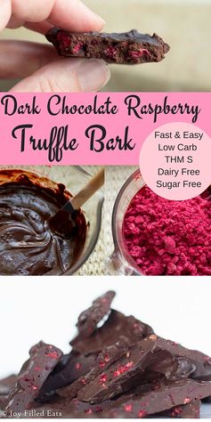 Dark Chocolate Raspberry Truffle Bark