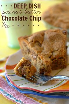 Deep Dish Peanut Butter Chocolate Chip Pie