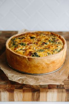 Deep-Dish Quiche Lorraine with Swiss Chard and Bacon