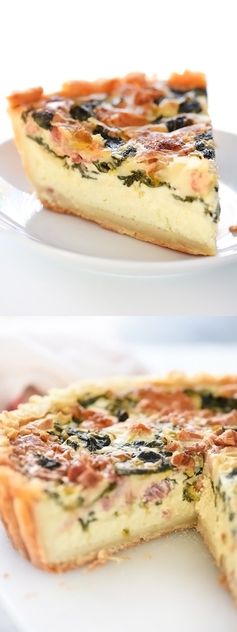 Deep-Dish Spinach, Leek and Bacon Quiche