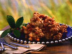 Deep-Fried Black-Eyed Pea and Ham Bites with a Sweet Cranberry Dipping Sauce