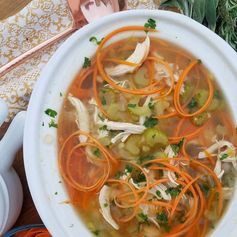 Delicious Crock-Pot Chicken Carrot “Noodle” Soup