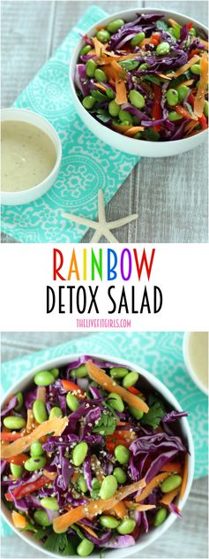 Detox Rainbow Salad with Tahini Dressing